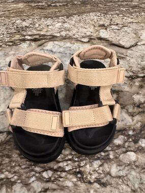 GAP Kids Beige Strap Sandals with Black Soles